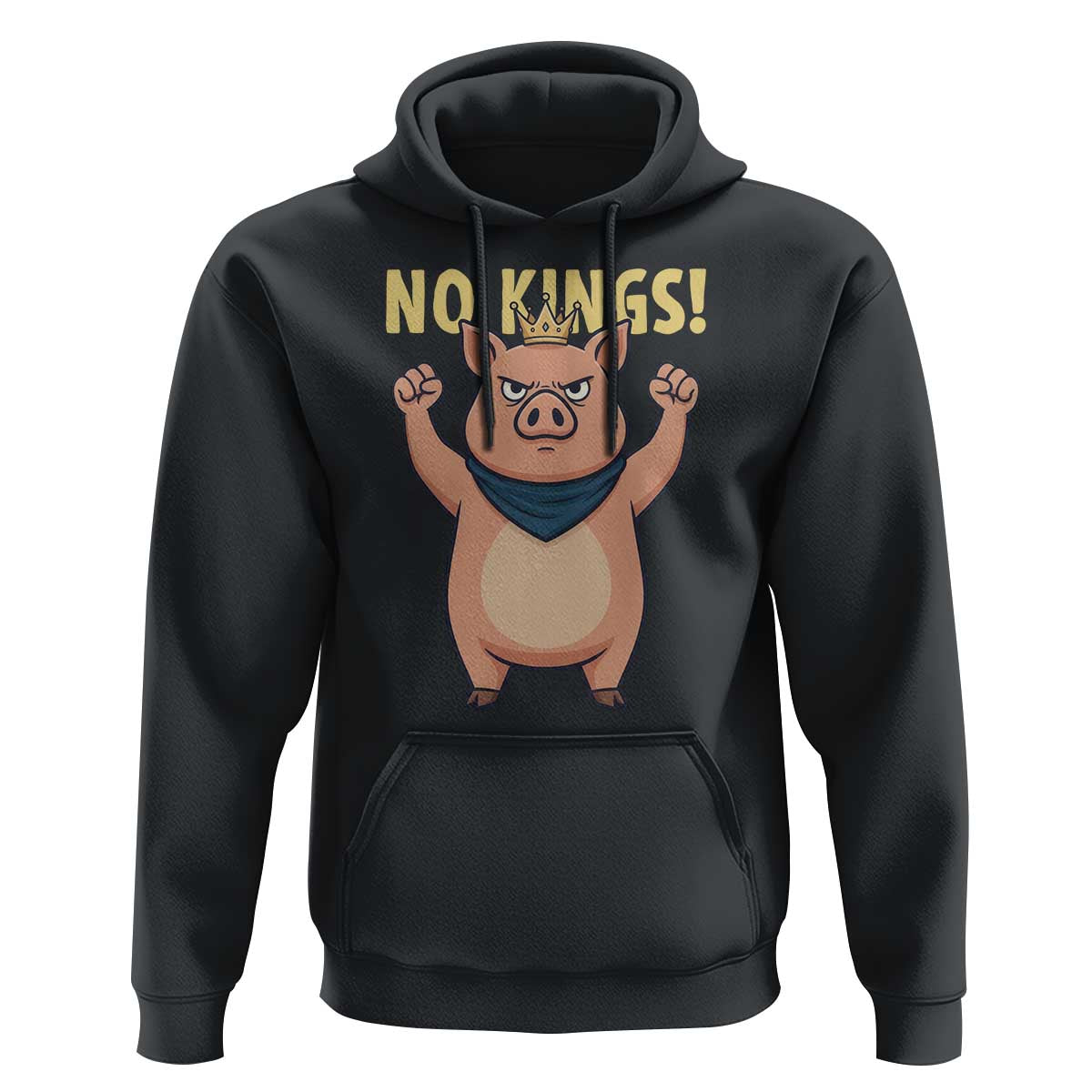 No Kings Pig Hoodie Resistance Movement Anti Authoritarian Gift - Wonder Print Shop