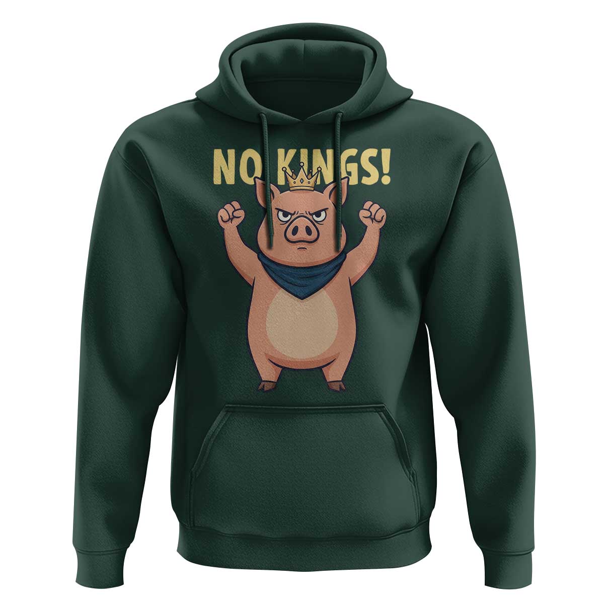 No Kings Pig Hoodie Resistance Movement Anti Authoritarian Gift - Wonder Print Shop