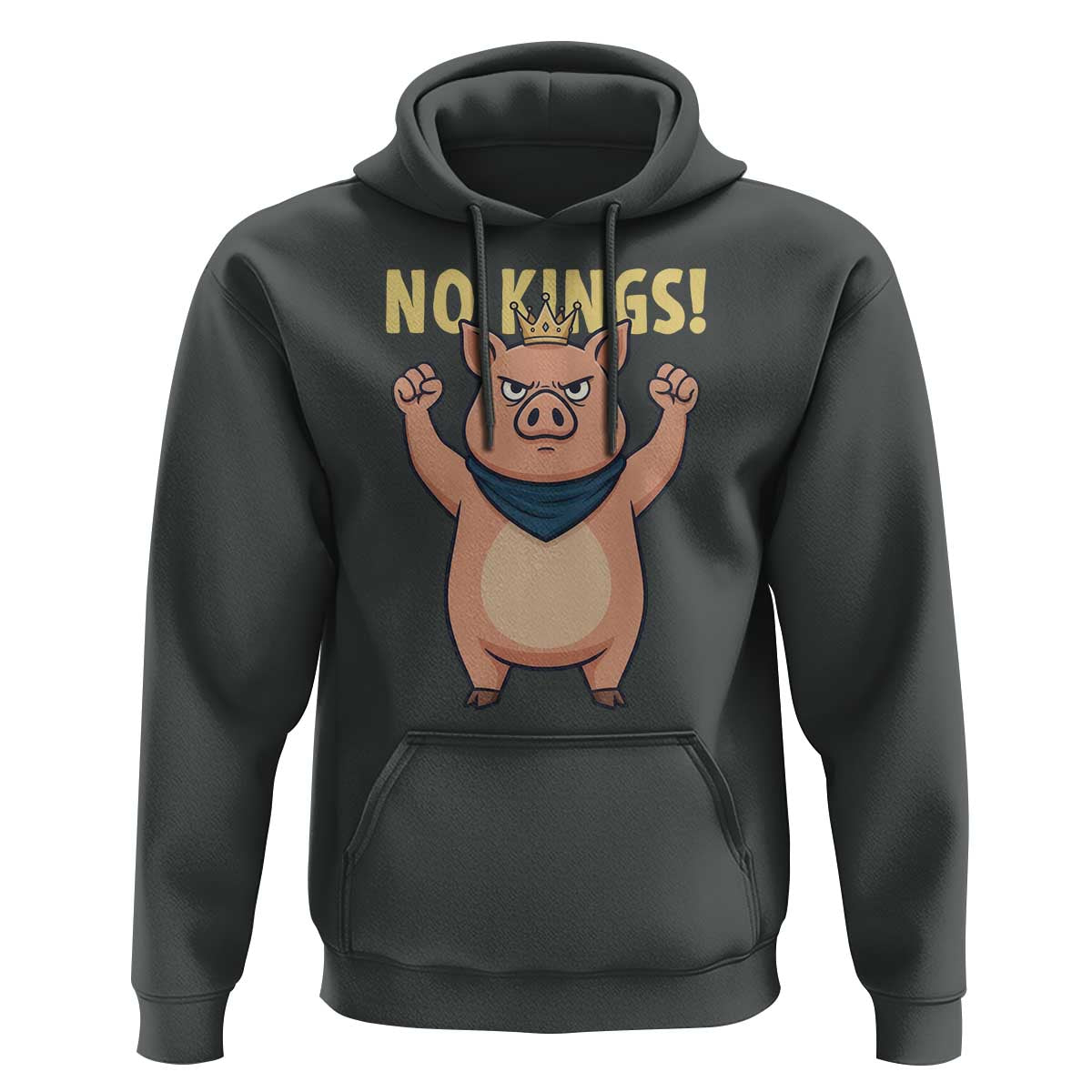 No Kings Pig Hoodie Resistance Movement Anti Authoritarian Gift - Wonder Print Shop