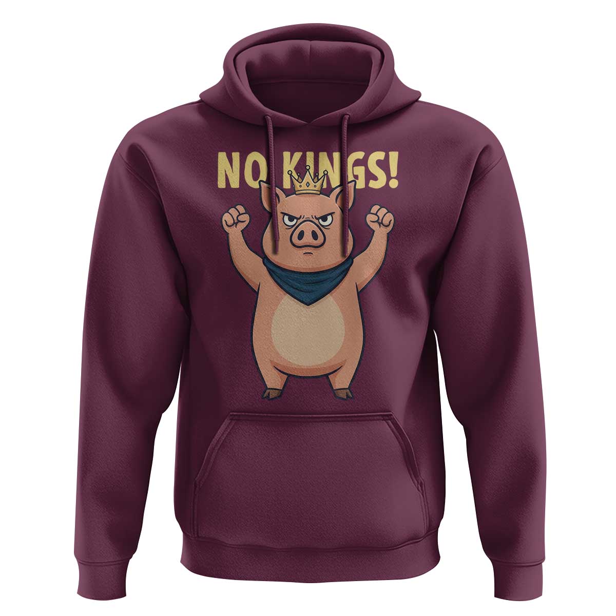 No Kings Pig Hoodie Resistance Movement Anti Authoritarian Gift - Wonder Print Shop