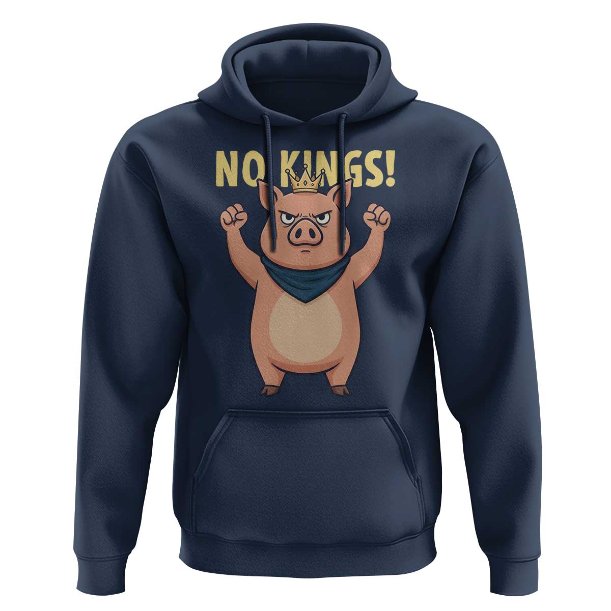 No Kings Pig Hoodie Resistance Movement Anti Authoritarian Gift - Wonder Print Shop