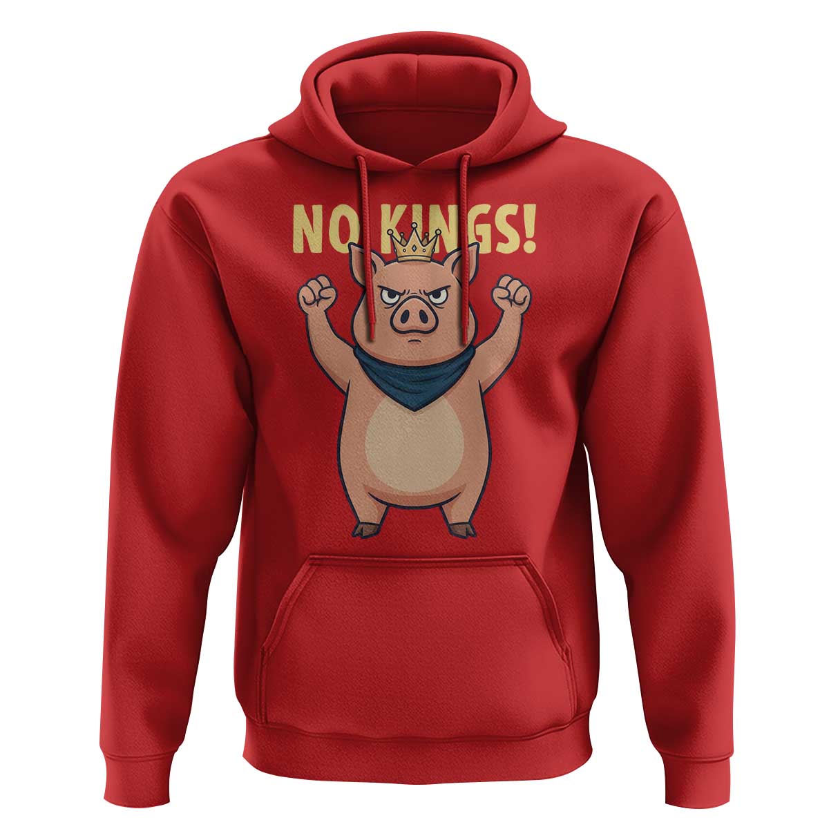 No Kings Pig Hoodie Resistance Movement Anti Authoritarian Gift - Wonder Print Shop
