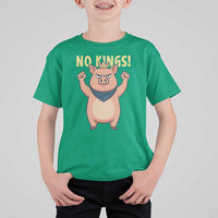 No Kings Pig T Shirt For Kid Resistance Movement Anti Authoritarian Gift - Wonder Print Shop
