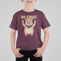 No Kings Pig T Shirt For Kid Resistance Movement Anti Authoritarian Gift - Wonder Print Shop
