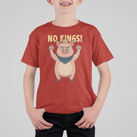 No Kings Pig T Shirt For Kid Resistance Movement Anti Authoritarian Gift - Wonder Print Shop