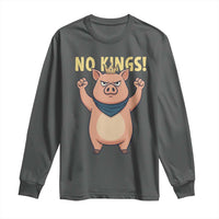 No Kings Pig Long Sleeve Shirt Resistance Movement Anti Authoritarian Gift - Wonder Print Shop