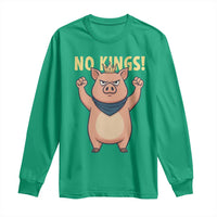 No Kings Pig Long Sleeve Shirt Resistance Movement Anti Authoritarian Gift - Wonder Print Shop