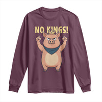 No Kings Pig Long Sleeve Shirt Resistance Movement Anti Authoritarian Gift - Wonder Print Shop