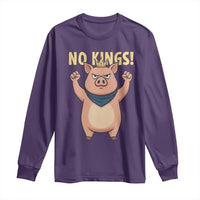 No Kings Pig Long Sleeve Shirt Resistance Movement Anti Authoritarian Gift - Wonder Print Shop