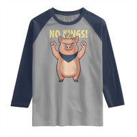 No Kings Pig Raglan Shirt Resistance Movement Anti Authoritarian Gift - Wonder Print Shop