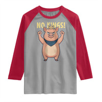 No Kings Pig Raglan Shirt Resistance Movement Anti Authoritarian Gift - Wonder Print Shop