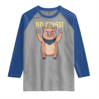 No Kings Pig Raglan Shirt Resistance Movement Anti Authoritarian Gift - Wonder Print Shop