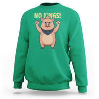 No Kings Pig Sweatshirt Resistance Movement Anti Authoritarian Gift - Wonder Print Shop