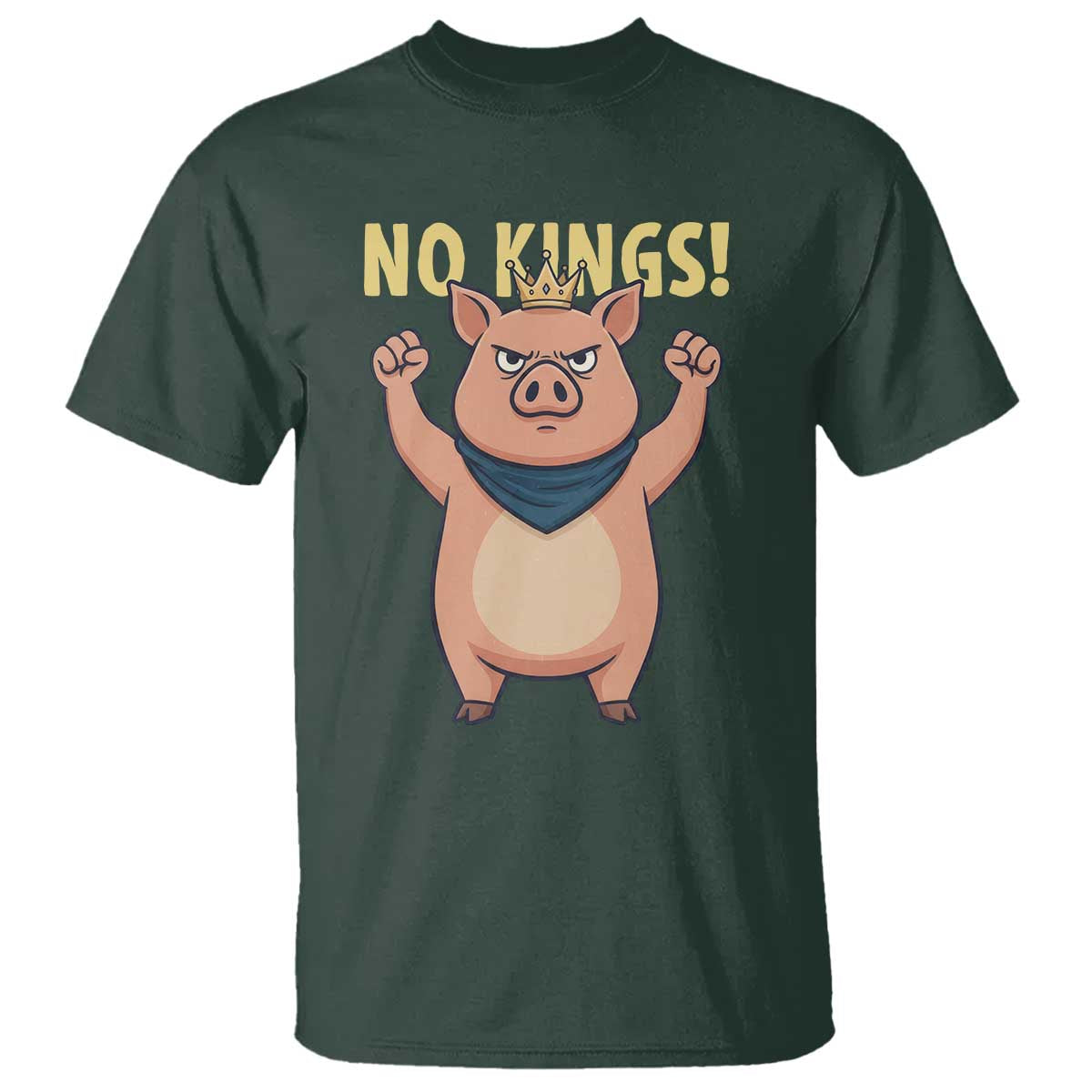 No Kings Pig T Shirt Resistance Movement Anti Authoritarian Gift - Wonder Print Shop