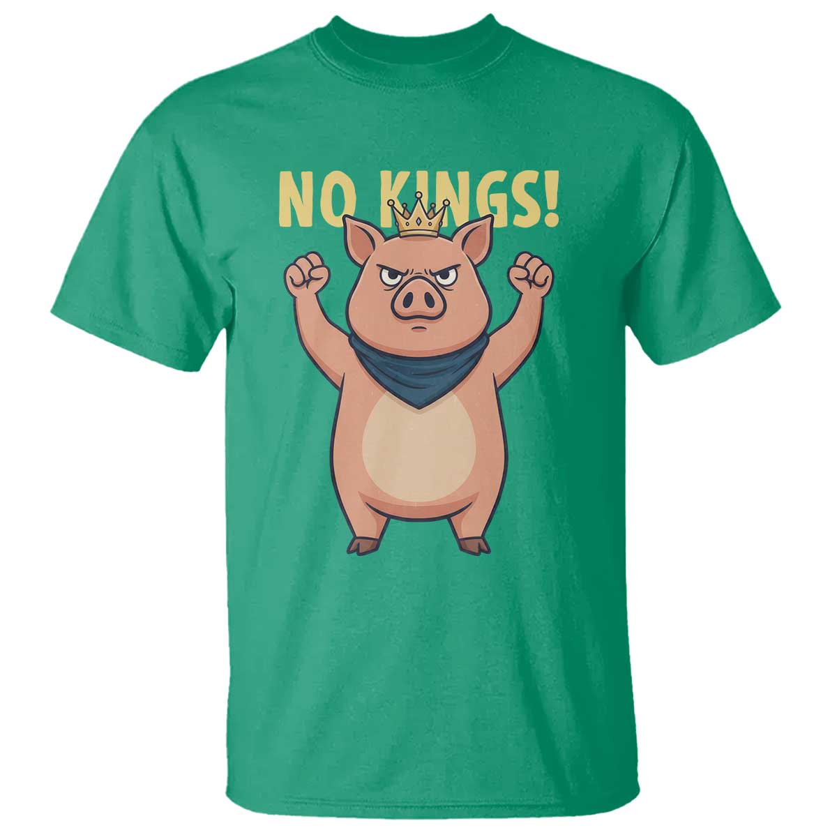 No Kings Pig T Shirt Resistance Movement Anti Authoritarian Gift - Wonder Print Shop