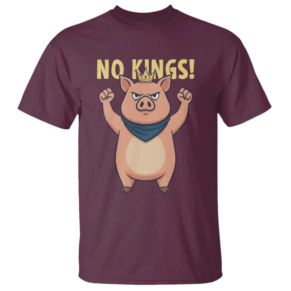 No Kings Pig T Shirt Resistance Movement Anti Authoritarian Gift - Wonder Print Shop
