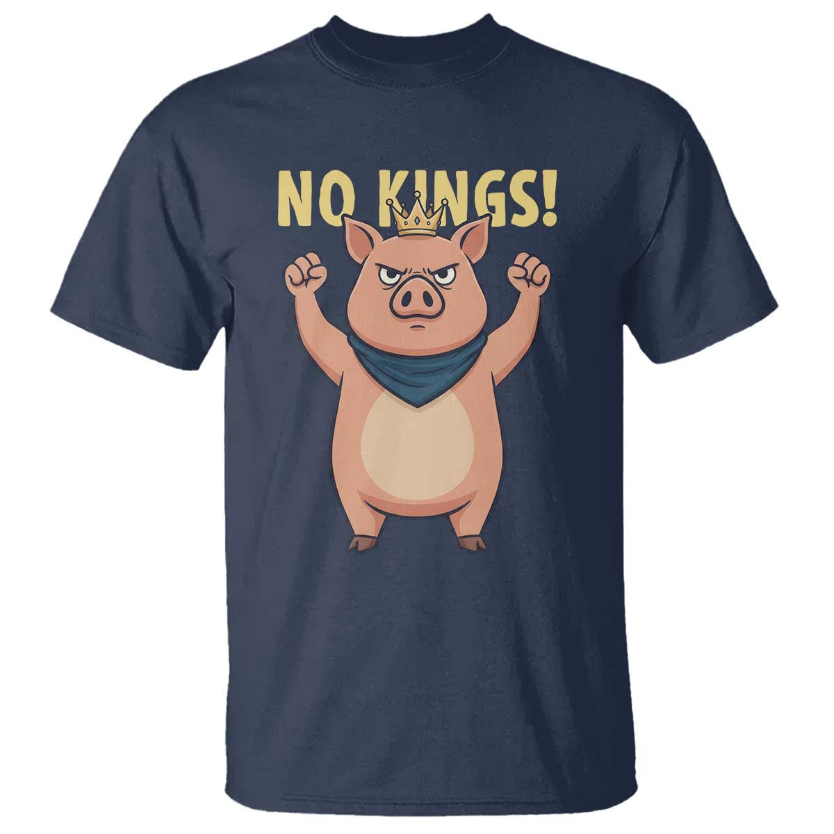No Kings Pig T Shirt Resistance Movement Anti Authoritarian Gift - Wonder Print Shop