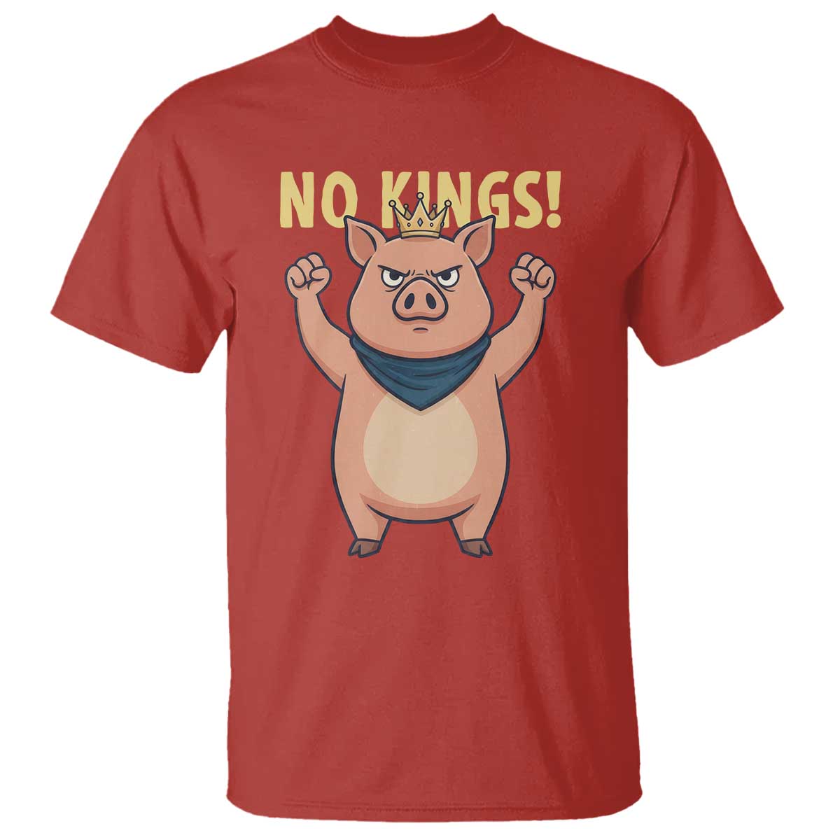 No Kings Pig T Shirt Resistance Movement Anti Authoritarian Gift - Wonder Print Shop
