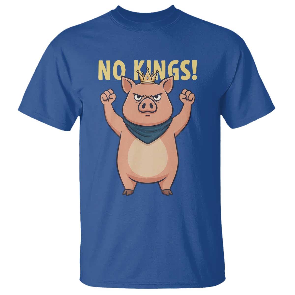 No Kings Pig T Shirt Resistance Movement Anti Authoritarian Gift - Wonder Print Shop
