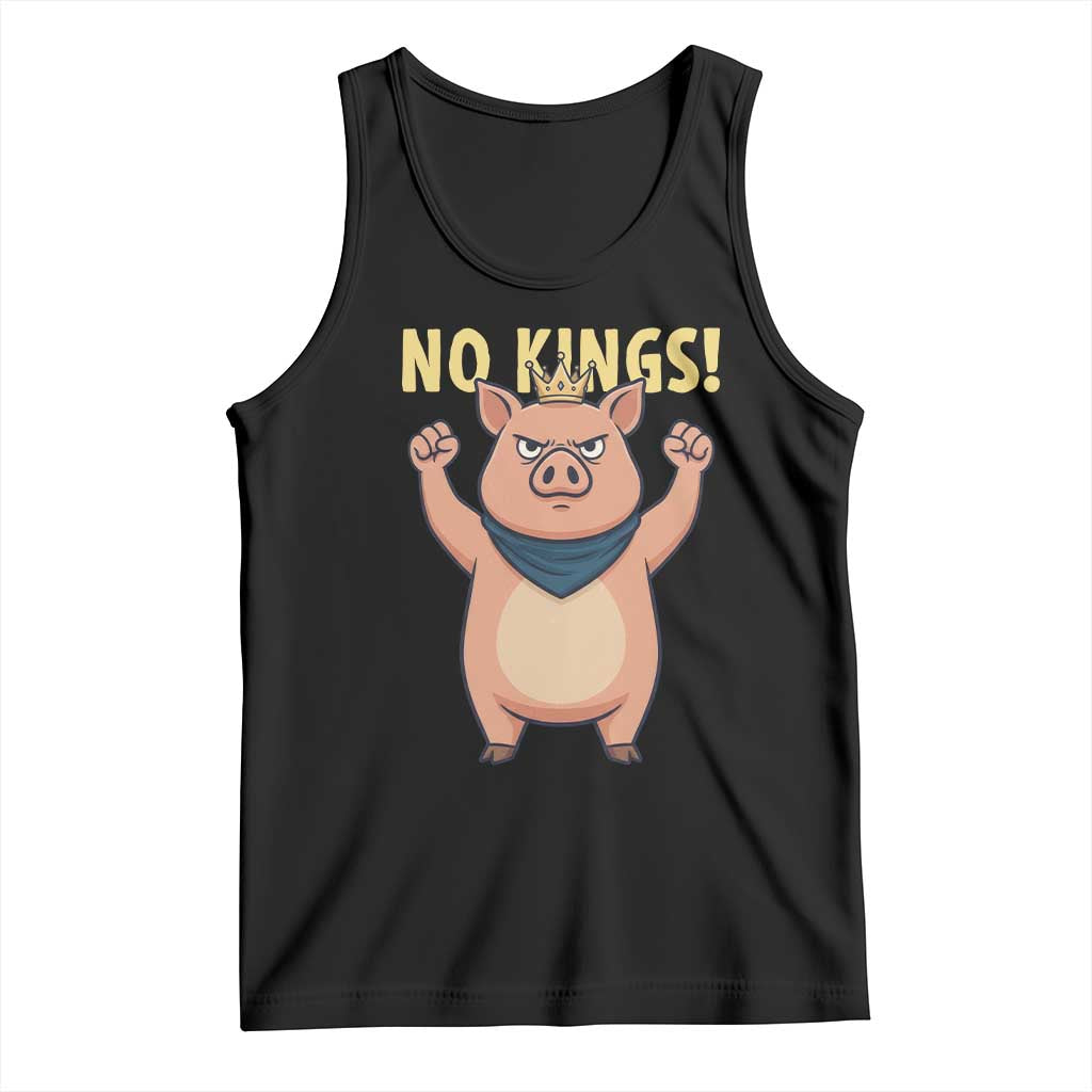 No Kings Pig Tank Top Resistance Movement Anti Authoritarian Gift - Wonder Print Shop