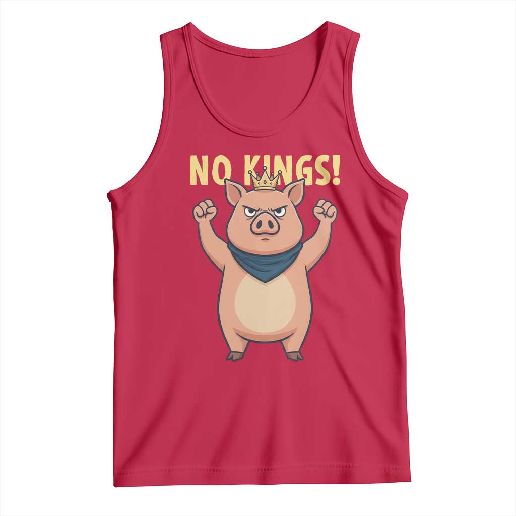No Kings Pig Tank Top Resistance Movement Anti Authoritarian Gift - Wonder Print Shop