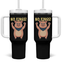 No Kings Pig Tumbler With Handle Resistance Movement Anti Authoritarian Gift - Wonder Print Shop