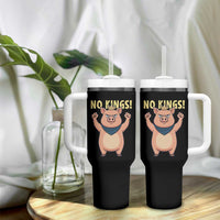 No Kings Pig Tumbler With Handle Resistance Movement Anti Authoritarian Gift - Wonder Print Shop