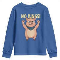 No Kings Pig Youth Sweatshirt Resistance Movement Anti Authoritarian Gift - Wonder Print Shop