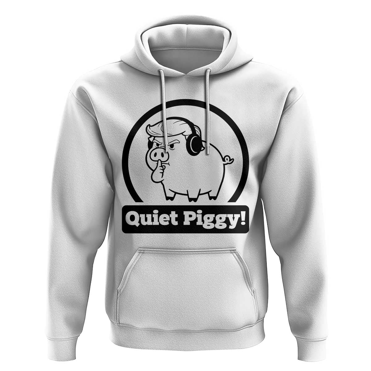 Funny Quiet Quiet Piggy Meme Hoodie Anti Fascist Political Parody Gift - Wonder Print Shop