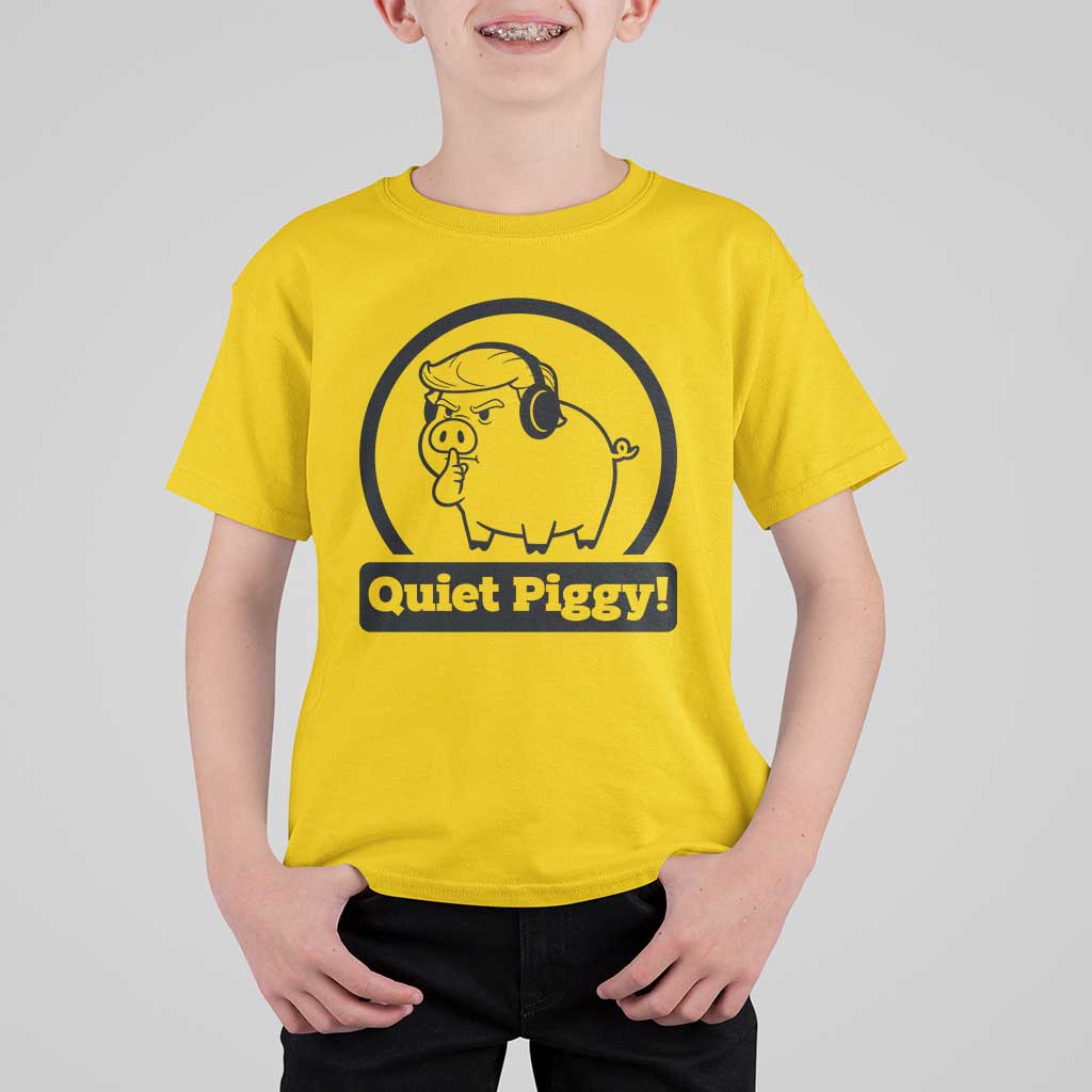 Funny Quiet Quiet Piggy Meme T Shirt For Kid Anti Fascist Political Parody Gift - Wonder Print Shop