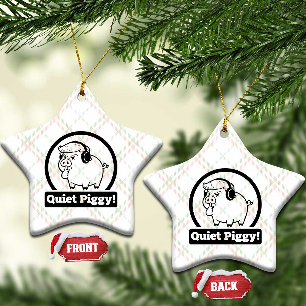 Funny Quiet Quiet Piggy Meme Ceramic Ornament Anti Fascist Political Parody Gift - Wonder Print Shop