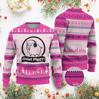 Funny Quiet Quiet Piggy Meme Ugly Christmas Sweater Anti Fascist Political Parody Gift - Wonder Print Shop