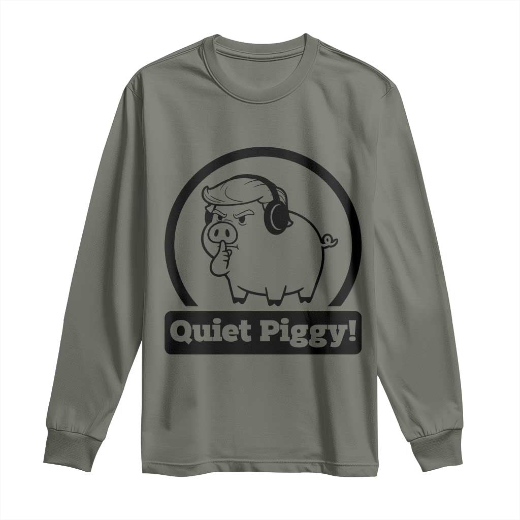 Funny Quiet Quiet Piggy Meme Long Sleeve Shirt Anti Fascist Political Parody Gift - Wonder Print Shop