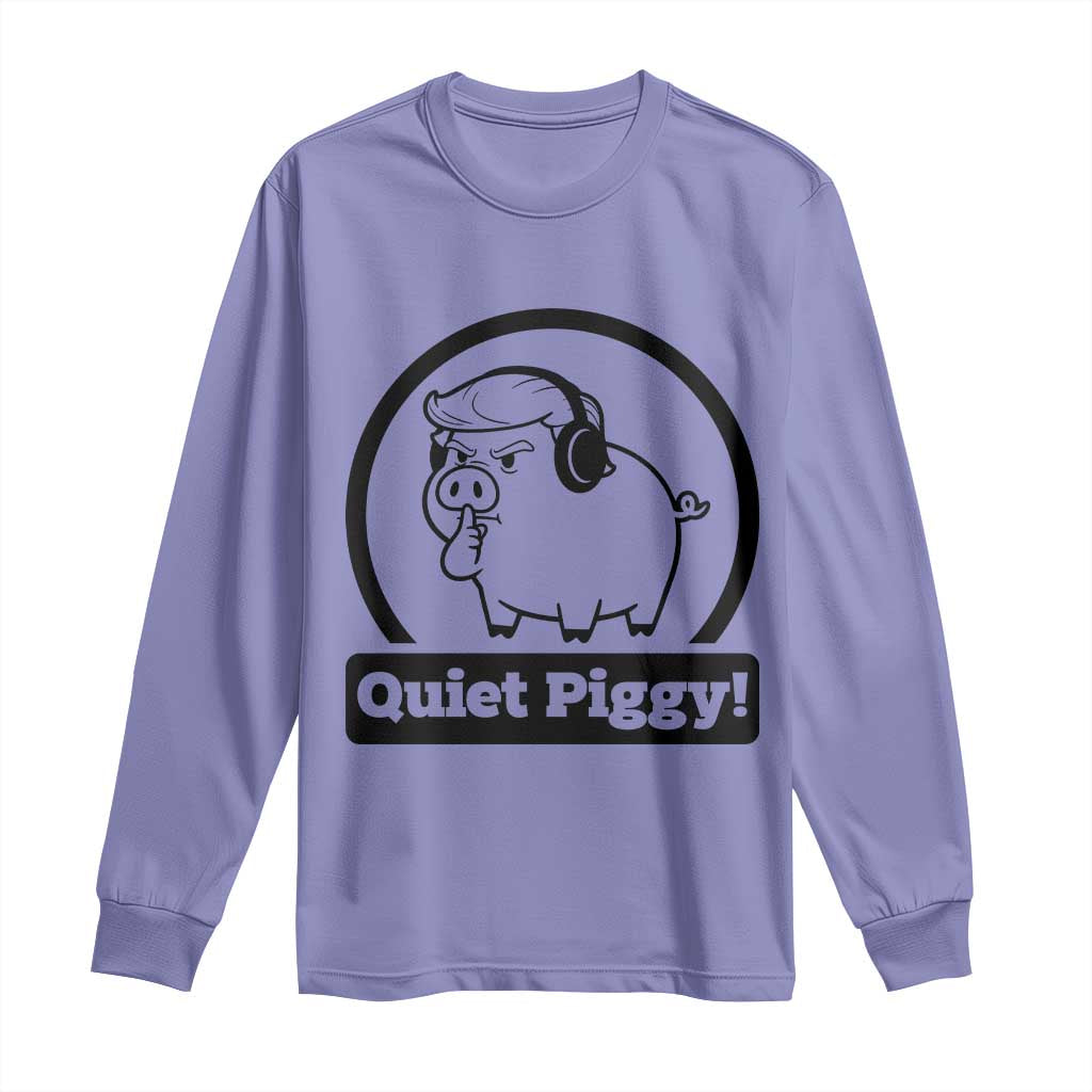 Funny Quiet Quiet Piggy Meme Long Sleeve Shirt Anti Fascist Political Parody Gift - Wonder Print Shop
