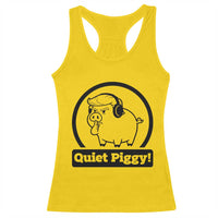 Funny Quiet Quiet Piggy Meme Racerback Tank Top Anti Fascist Political Parody Gift - Wonder Print Shop