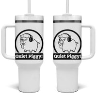 Funny Quiet Quiet Piggy Meme Tumbler With Handle Anti Fascist Political Parody Gift - Wonder Print Shop