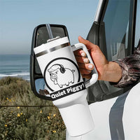 Funny Quiet Quiet Piggy Meme Tumbler With Handle Anti Fascist Political Parody Gift - Wonder Print Shop