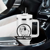 Funny Quiet Quiet Piggy Meme Tumbler With Handle Anti Fascist Political Parody Gift - Wonder Print Shop