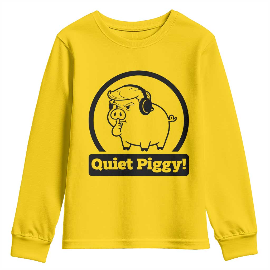 Funny Quiet Quiet Piggy Meme Youth Sweatshirt Anti Fascist Political Parody Gift - Wonder Print Shop