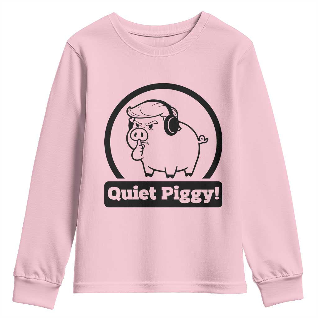 Funny Quiet Quiet Piggy Meme Youth Sweatshirt Anti Fascist Political Parody Gift - Wonder Print Shop