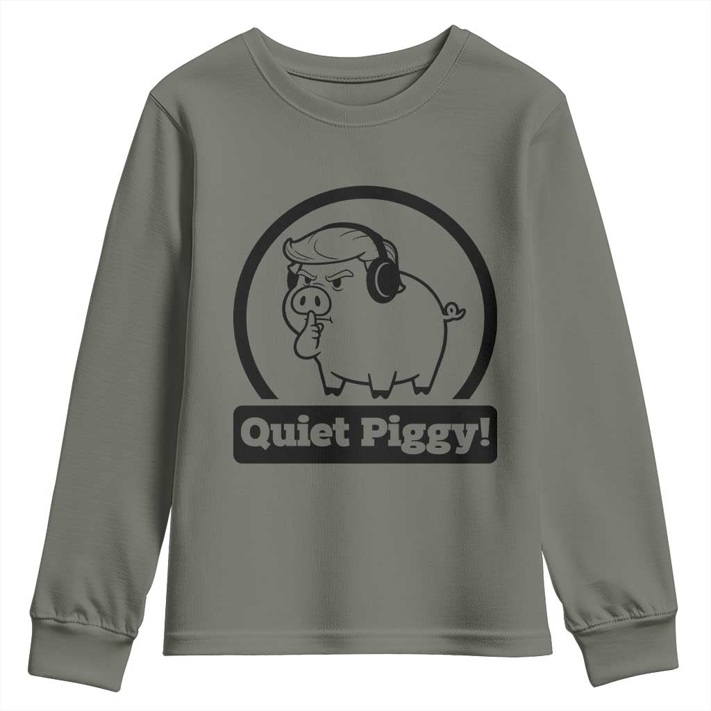 Funny Quiet Quiet Piggy Meme Youth Sweatshirt Anti Fascist Political Parody Gift - Wonder Print Shop