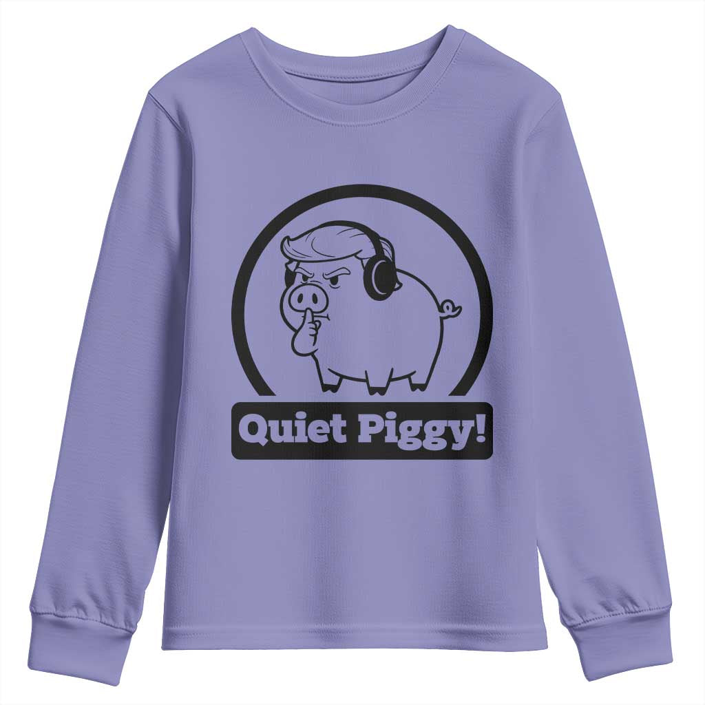Funny Quiet Quiet Piggy Meme Youth Sweatshirt Anti Fascist Political Parody Gift - Wonder Print Shop