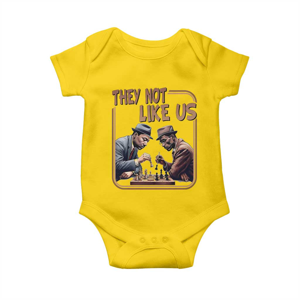 MLK And Malcolm X Baby Onesie They Not Like Us Revolutionary Leaders - Wonder Print Shop