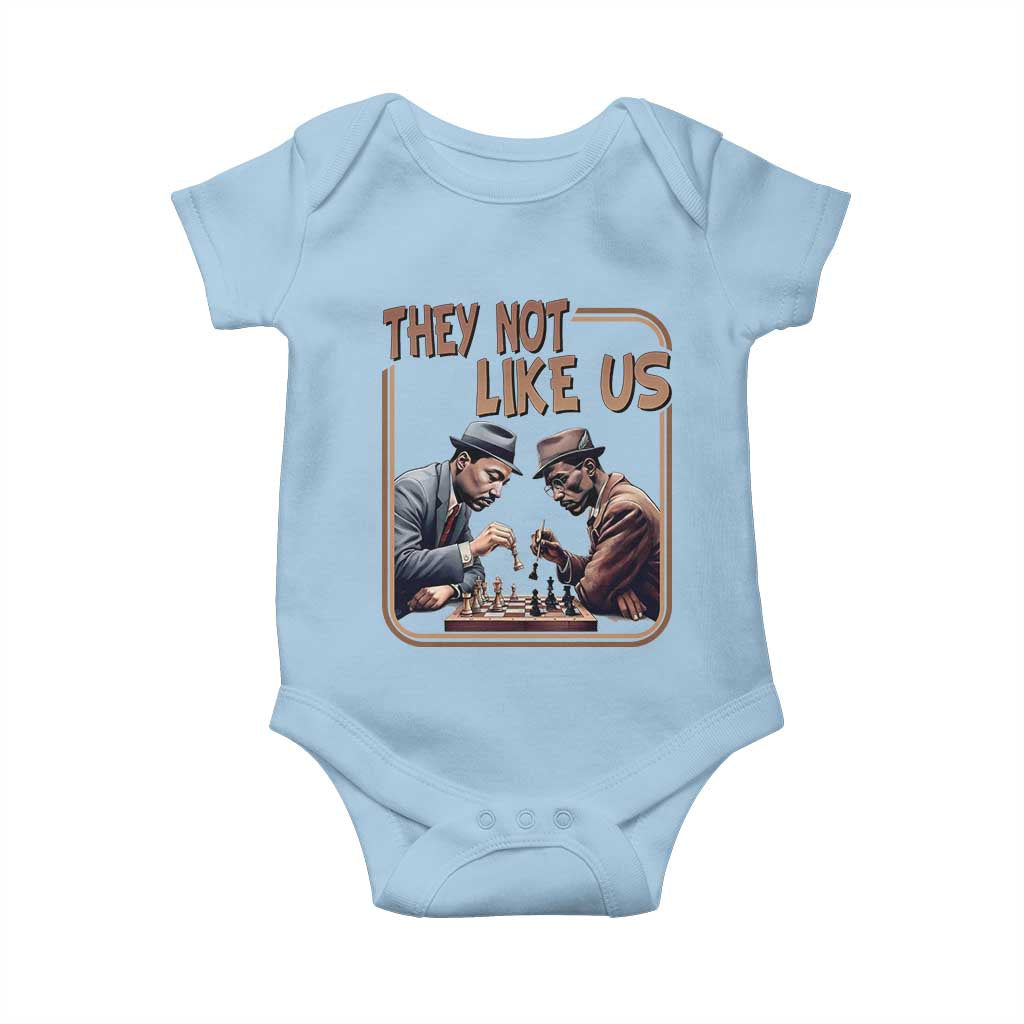 MLK And Malcolm X Baby Onesie They Not Like Us Revolutionary Leaders - Wonder Print Shop