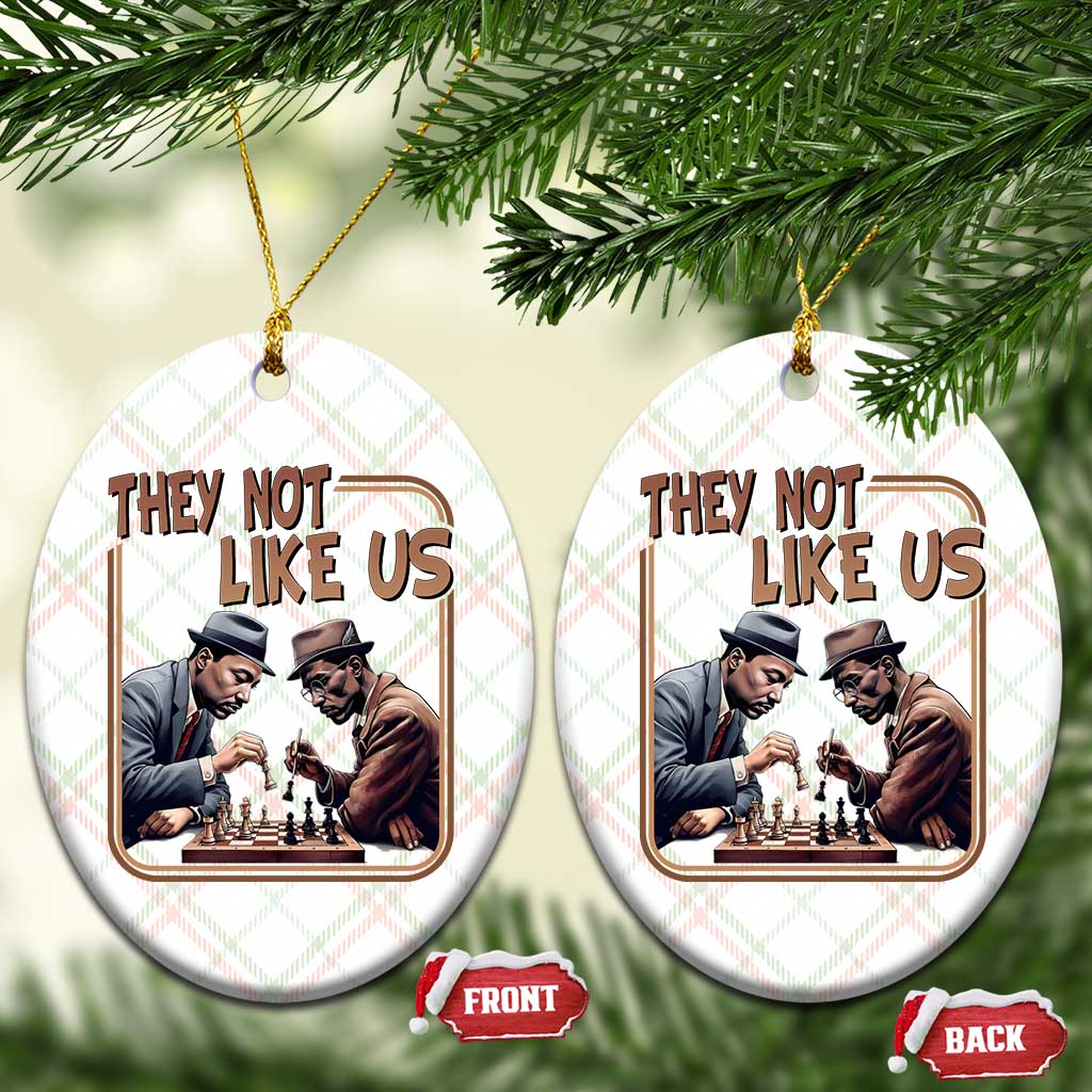 MLK And Malcolm X Ceramic Ornament They Not Like Us Revolutionary Leaders - Wonder Print Shop