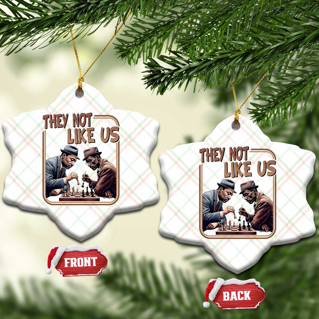 MLK And Malcolm X Ceramic Ornament They Not Like Us Revolutionary Leaders - Wonder Print Shop