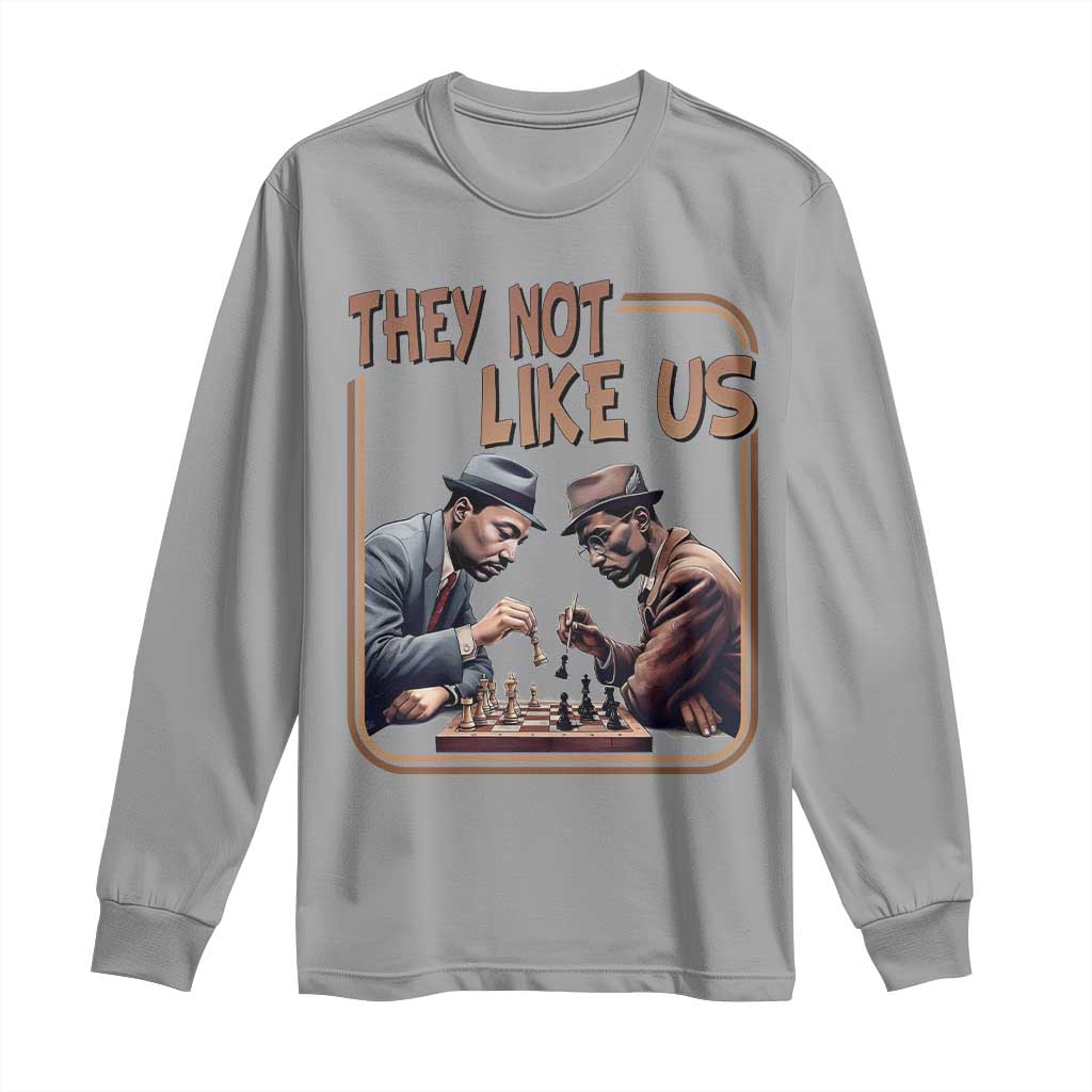MLK And Malcolm X Long Sleeve Shirt They Not Like Us Revolutionary Leaders - Wonder Print Shop