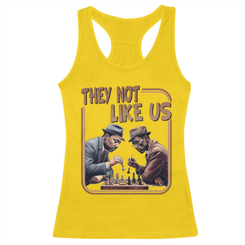 MLK And Malcolm X Racerback Tank Top They Not Like Us Revolutionary Leaders - Wonder Print Shop