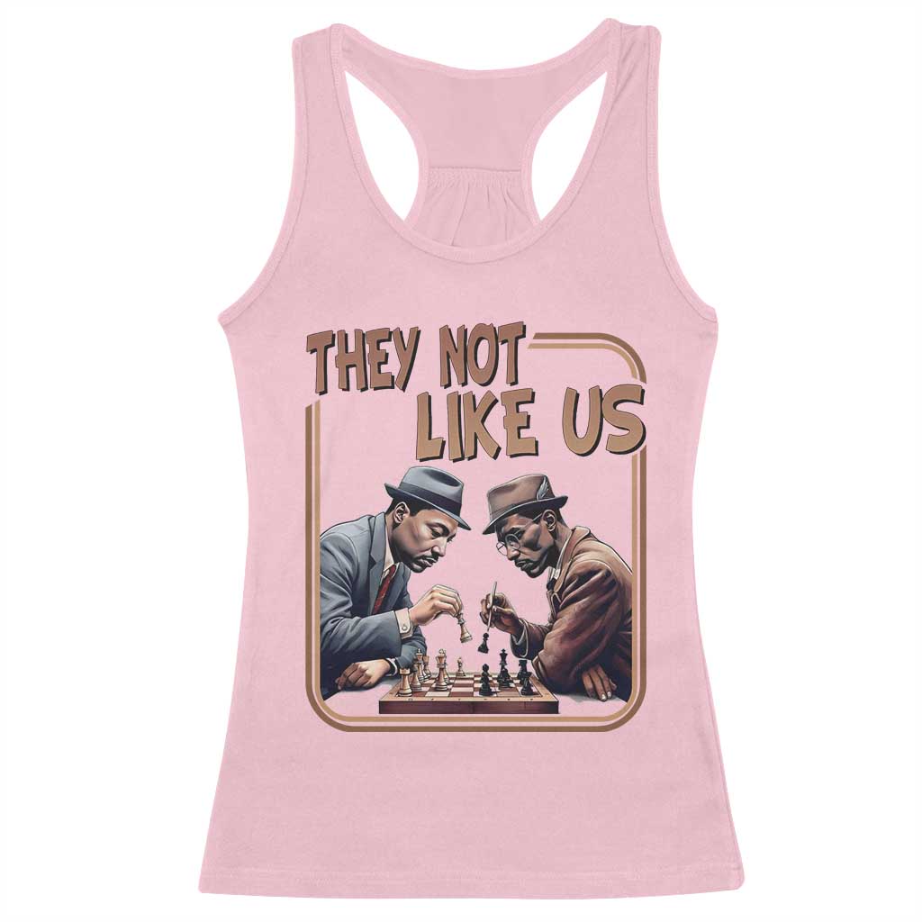 MLK And Malcolm X Racerback Tank Top They Not Like Us Revolutionary Leaders - Wonder Print Shop