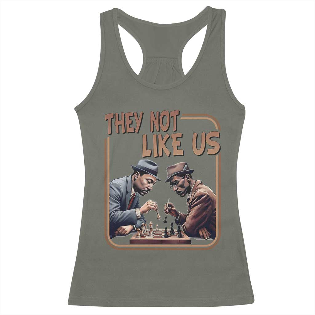 MLK And Malcolm X Racerback Tank Top They Not Like Us Revolutionary Leaders - Wonder Print Shop